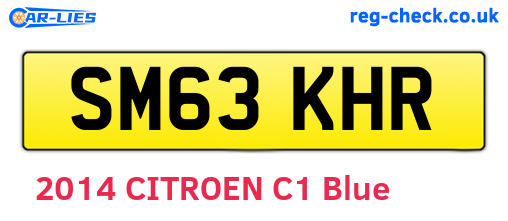 SM63KHR are the vehicle registration plates.
