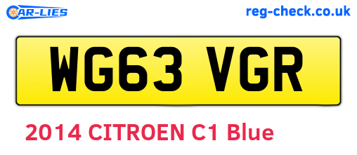 WG63VGR are the vehicle registration plates.