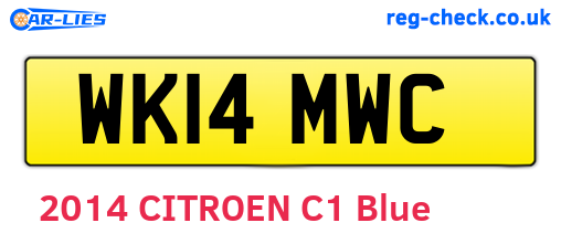 WK14MWC are the vehicle registration plates.