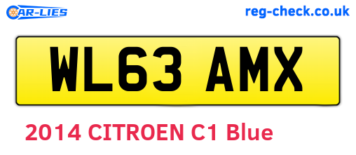 WL63AMX are the vehicle registration plates.