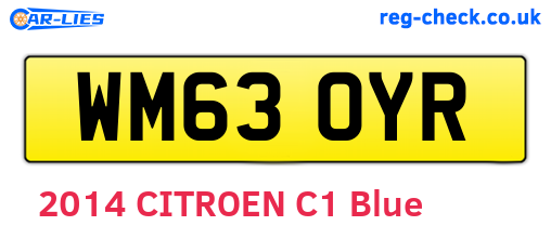 WM63OYR are the vehicle registration plates.