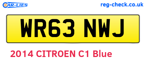 WR63NWJ are the vehicle registration plates.