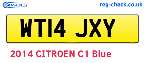 WT14JXY are the vehicle registration plates.