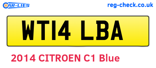 WT14LBA are the vehicle registration plates.