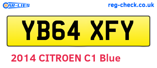 YB64XFY are the vehicle registration plates.
