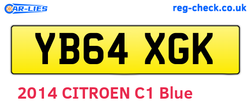 YB64XGK are the vehicle registration plates.