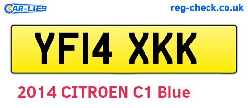 YF14XKK are the vehicle registration plates.