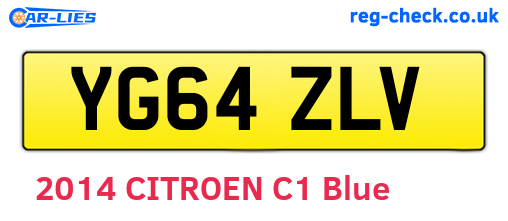 YG64ZLV are the vehicle registration plates.