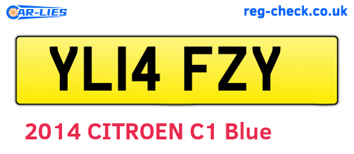 YL14FZY are the vehicle registration plates.