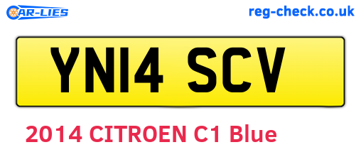 YN14SCV are the vehicle registration plates.