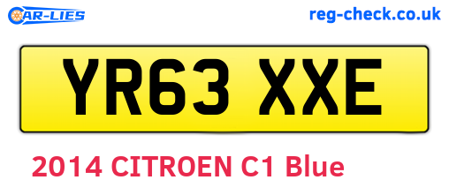 YR63XXE are the vehicle registration plates.