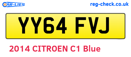 YY64FVJ are the vehicle registration plates.