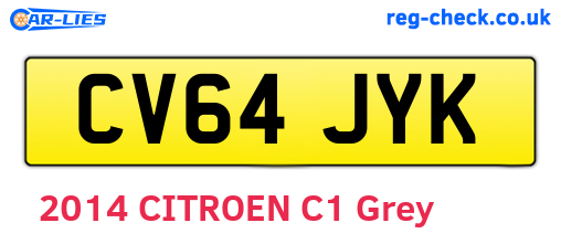 CV64JYK are the vehicle registration plates.