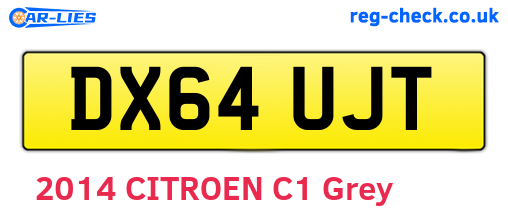 DX64UJT are the vehicle registration plates.