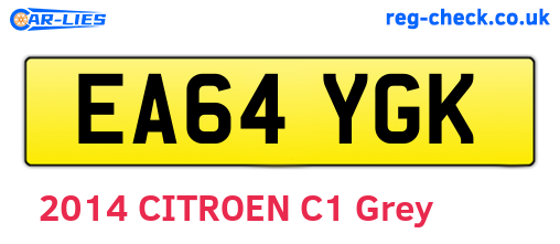 EA64YGK are the vehicle registration plates.