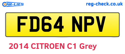 FD64NPV are the vehicle registration plates.