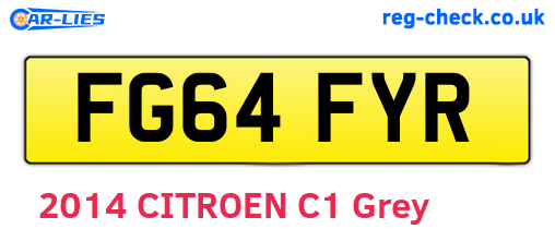 FG64FYR are the vehicle registration plates.