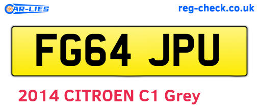 FG64JPU are the vehicle registration plates.