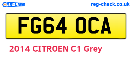FG64OCA are the vehicle registration plates.