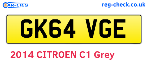 GK64VGE are the vehicle registration plates.