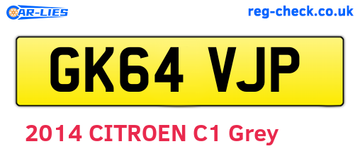GK64VJP are the vehicle registration plates.