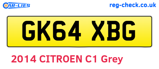 GK64XBG are the vehicle registration plates.
