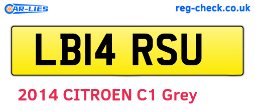 LB14RSU are the vehicle registration plates.