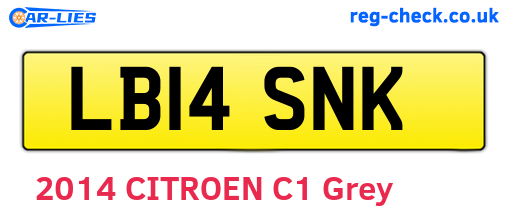 LB14SNK are the vehicle registration plates.