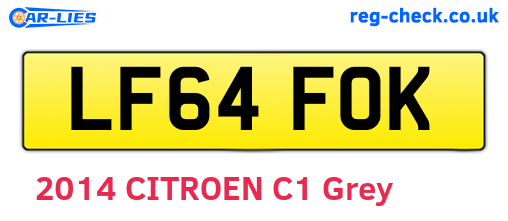 LF64FOK are the vehicle registration plates.