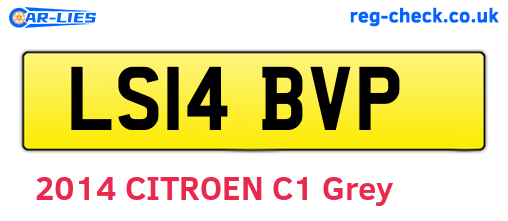 LS14BVP are the vehicle registration plates.