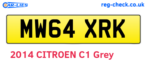 MW64XRK are the vehicle registration plates.