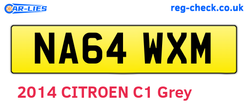NA64WXM are the vehicle registration plates.