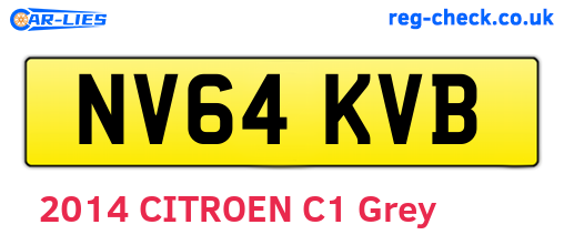 NV64KVB are the vehicle registration plates.