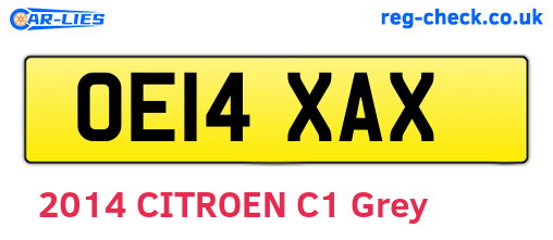 OE14XAX are the vehicle registration plates.