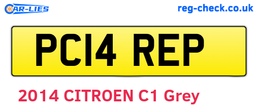 PC14REP are the vehicle registration plates.