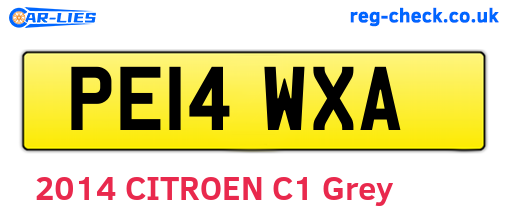 PE14WXA are the vehicle registration plates.