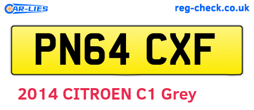 PN64CXF are the vehicle registration plates.