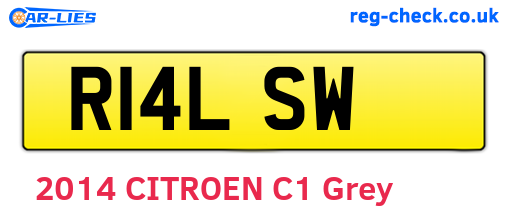 R14LSW are the vehicle registration plates.