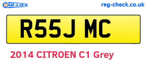 R55JMC are the vehicle registration plates.