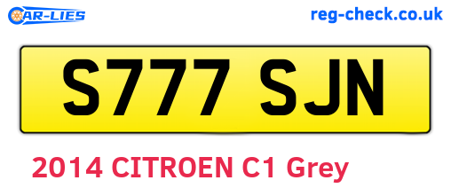 S777SJN are the vehicle registration plates.