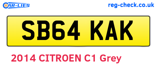 SB64KAK are the vehicle registration plates.