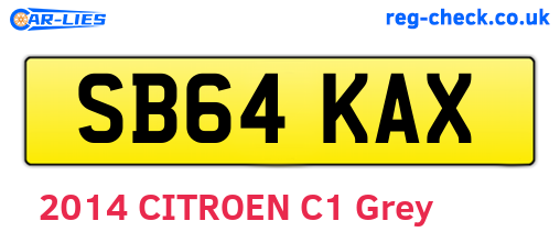 SB64KAX are the vehicle registration plates.
