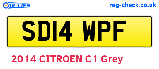 SD14WPF are the vehicle registration plates.