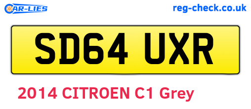 SD64UXR are the vehicle registration plates.