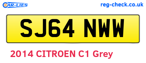 SJ64NWW are the vehicle registration plates.
