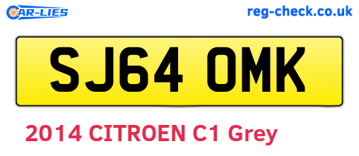 SJ64OMK are the vehicle registration plates.