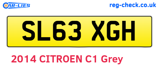 SL63XGH are the vehicle registration plates.