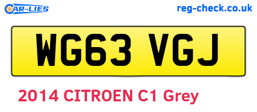 WG63VGJ are the vehicle registration plates.