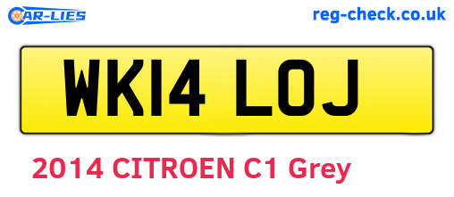 WK14LOJ are the vehicle registration plates.