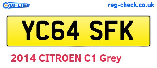 YC64SFK are the vehicle registration plates.